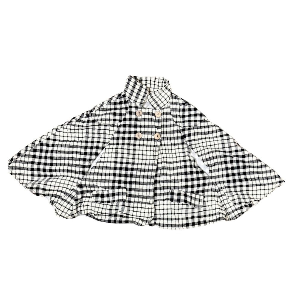 Poppet & Fox Girls' Gingham Check Capelet Coat Size 6 –‎ Cottagecore Style